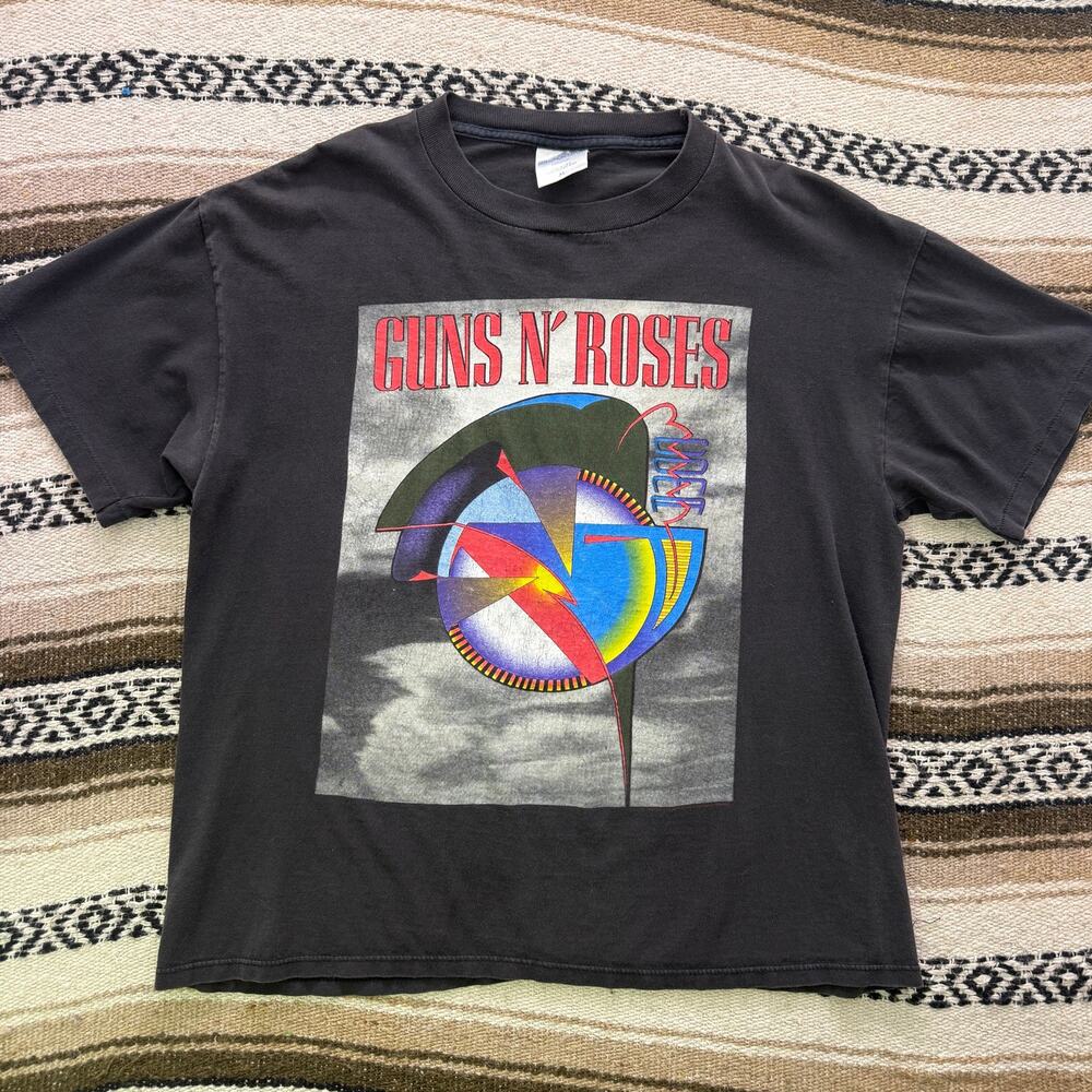 Vintage 1992 Brockum Guns N' Roses Coma World Tour Black Band Tee Shirt Sz XL